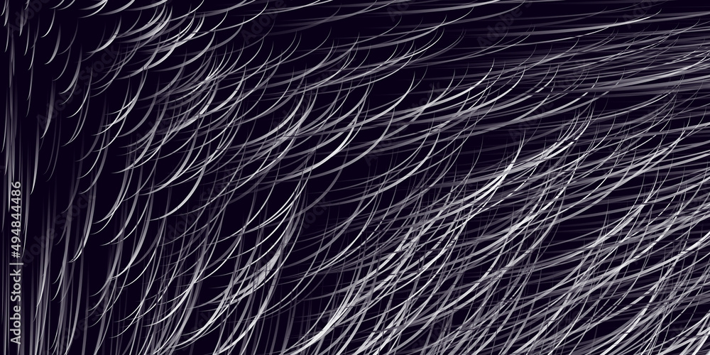 Poster abstract geometric background, lit 3d curves pattern - dark monochrome design in editable vector for