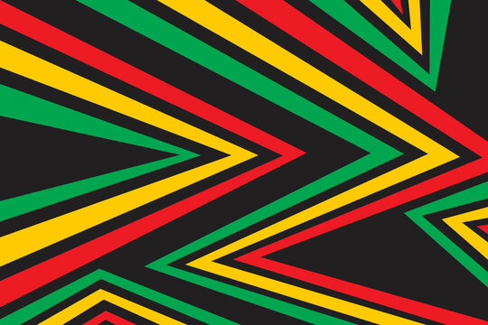 Abstract background with Jamaican color zigzag pattern