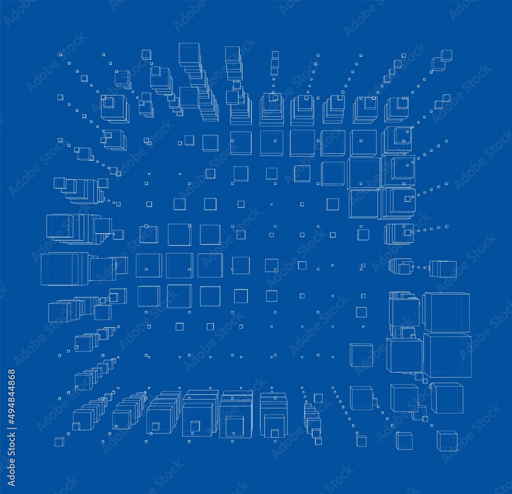 Poster vector abstract boxes background