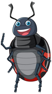 A ladybug cartoon character isolated