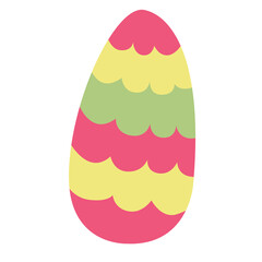 Decorative bright Easter egg. Hand drawn flat vector illustration. Great for greeting cards.