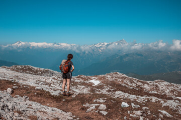 Fototapeta premium hiker in the mountains