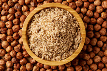 Alternative nut flour. Hazelnut flour