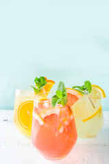Set of various lemonades