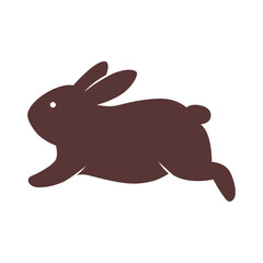 cute rabbit running silhouette
