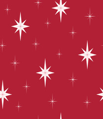 Christmas and New Year Holidays seamless pattern. Vector illustration with stars. Vintage background, print for wrapping paper, fabric, stationery, wallpaper