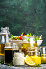 Variety of sauces and salad dressings