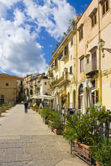 Fototapeta na wymiar Architecture of Old Town in Monreale, Sicily, Italy 