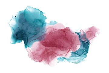 Alcohol ink abstract shape Blue and pink texture
