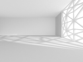 Illuminated corridor interior design. Empty Room Interior Background