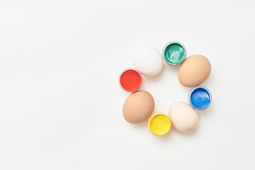 Eggs and paint design template for easter