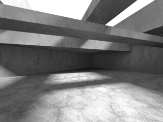 Abstract architecture background. Empty rough concrete interior