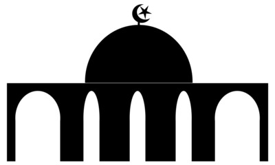 mosque black silhouette, mosque cartoon dome