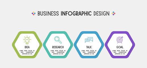 Design of business infograph with icons. Vector