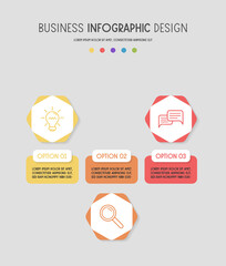 Infograph with colourful icons. Diagram. Vector