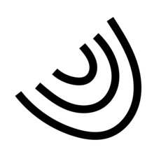 Vector abstract shape. Black rainbow. Modern ornaments. Abstract lines.