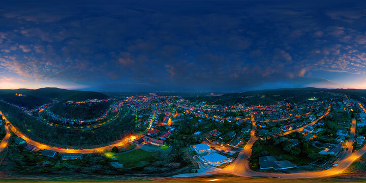 Bad D&uuml;rkheim Germany aerial skypano night 360&deg; 180&deg; vr equirectangular