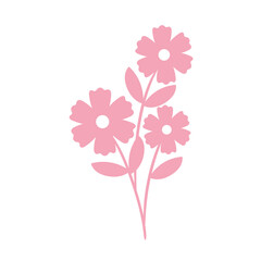 pink spring flowers silhouette