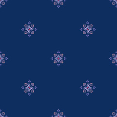 Swirl Pattern Vector. Blue and pink background with purple abstract flowers