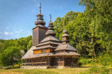 Old wooden church in the village