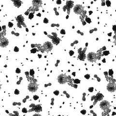 Ink texture splatter watercolor seamless pattern. Template for decorating designs and illustrations.	
