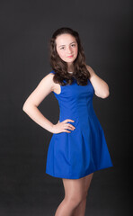 Obraz premium girl in blue dress
