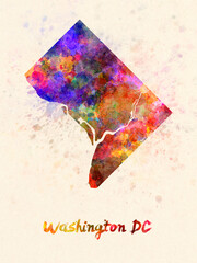 Fototapeta na wymiar Washington DC US state in watercolor