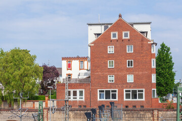 Wohngebäude aus Backstein, Lübeck, Schleswig-Holstein, Deutschland, Europa