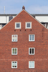 Wohngebäude aus Backstein, Lübeck, Schleswig-Holstein, Deutschland, Europa