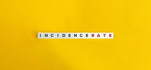 Incidence Rate Term on Letter Tiles on Yellow Background. Minimal Aesthetics.