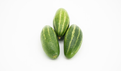 green vegetable pointed gourd isolate on white background