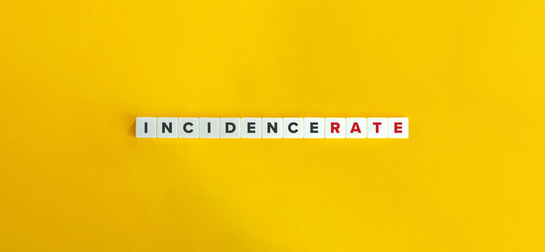 Incidence Rate Term on Letter Tiles on Yellow Background. Minimal Aesthetics.