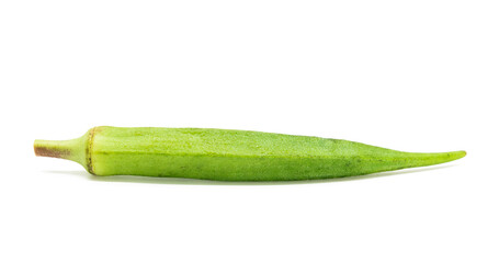 fresh okra isolated on white background
