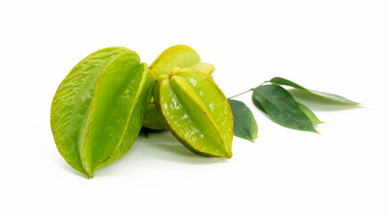 Star fruit on white background