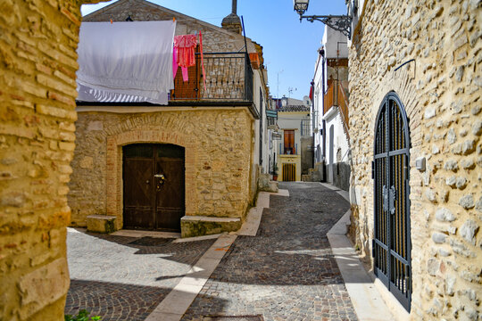 Narrow Street In Ascoli Satriano, An Old Town In The Province Of Foggia, Italy.