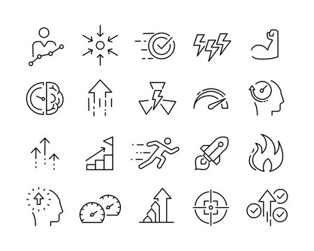 Performance Icons - Vector Line. Editable Stroke. 