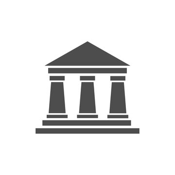 budynek z kolumnami, muzeum, bank - ikona wektorowa
