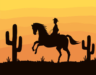 desert with cowboy