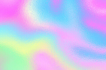 Abstract colorful holographic background. Pastel rainbow foil texture background. Cartoon style color vector illustration for web design, rgb color mode