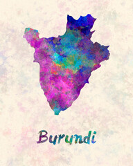 Burundi in watercolor