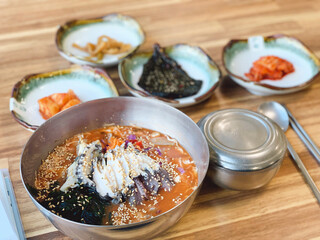 korean seafood on the table