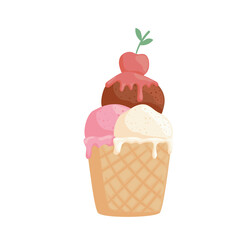 ice cream with cherry