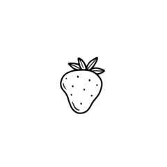 Strawberry berry in doodle style. Isolated illustration.