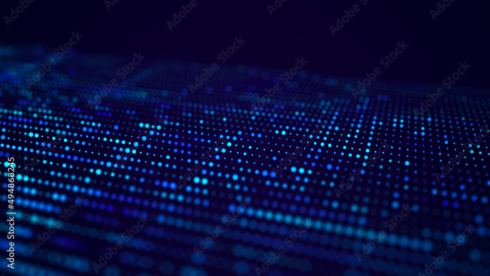 Poster abstract digital background science technology networks big data link 3d rendering.