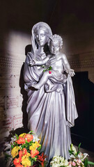 Fototapeta na wymiar religious statue inside the basilica notre dame de la garde in Marseille