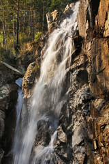 Kamyshlinsky falls at Kamyshla river near Barangol village. Altai Republic. Russia