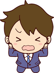 失敗してやってしまったと叫ぶビジネスマン