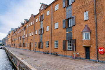 Buildings near the port of Copenhagen in the Christianshavn area, Copenaghen, Denmark