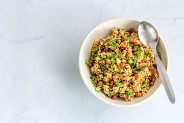 Healthy Masala Oats Indian Style, Vegetarian Breakfast 