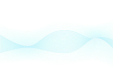 Abstract halftone background with a wavy surface of light blue lines on white Fast moving 3d liquid shapes